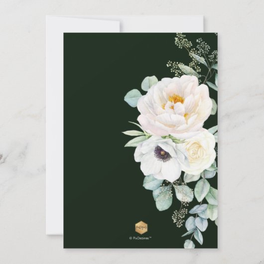 PixDezines H2 Groen Goud Eucalyptus Bruidsdouche Kaart (Achterkant)