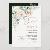 PixDezines H2 Groen Goud Eucalyptus Bruidsdouche Kaart (Voorkant / Achterkant)