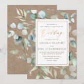 PixDezines H2 Groene Rustieke Eucalyptus Kaart (Voorkant / Achterkant)