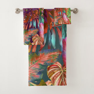 PixDezines H2 Hawaï Jungle Aqua Neon Groen Bad Handdoek