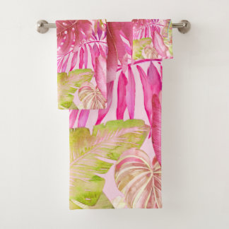 PixDezines H2 Hawaiiaanse Jungle Groenery Bad Handdoek