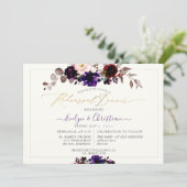 PixDezines H2 Herfst Flowers Rehearsal Dinner Kaart (Staand voorkant)