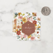 PixDezines H2 Herfst Garden Flowers Dank u Notitiekaartje (Voorkant / Achterkant in situ)