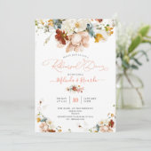 PixDezines H2 Herfst Garden Flowers Rehearsal Dinn Kaart (Staand voorkant)