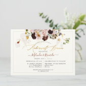 PixDezines H2 Herfst Garden Flowers Rehearsal Dinn Kaart (Staand voorkant)