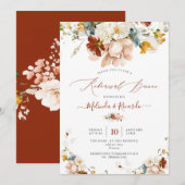 PixDezines H2 Herfst Garden Flowers Rehearsal Dinn Kaart (Voorkant / Achterkant)