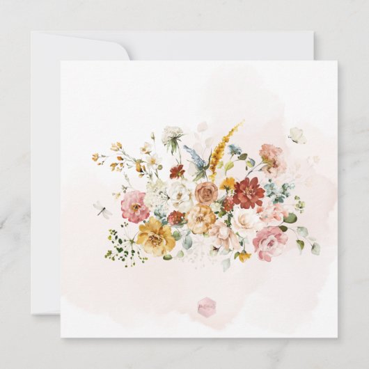 PixDezines H2 Herfst Garden Flowers sparen de Datu Save The Date (Achterkant)