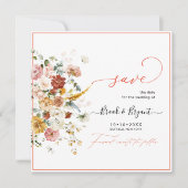 PixDezines H2 Herfst Garden Flowers sparen de Datu Save The Date (Voorkant)