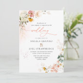 PixDezines H2 Herfsttuin Bloemen Boho Bruiloft Kaart (Staand voorkant)