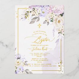 PixDezines H2 Hortensia Crème Rozen Doop Folie Uitnodiging