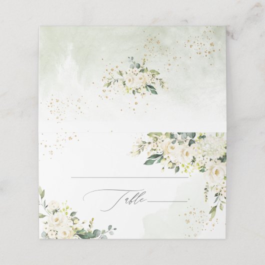 PixDezines H2 Hydrangeas Alabaster Rozen Plaatskaartje (Buitenkant ongevouwen)