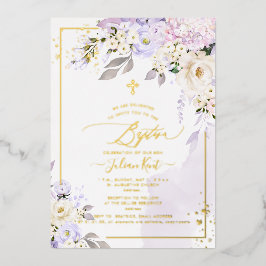 PixDezines H2 Hydrangeas Cream Rozen Baptisme Foli Folie Uitnodiging