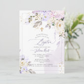 PixDezines H2 Hydrangeas Cream Rozen Baptisme Kaart (Staand voorkant)