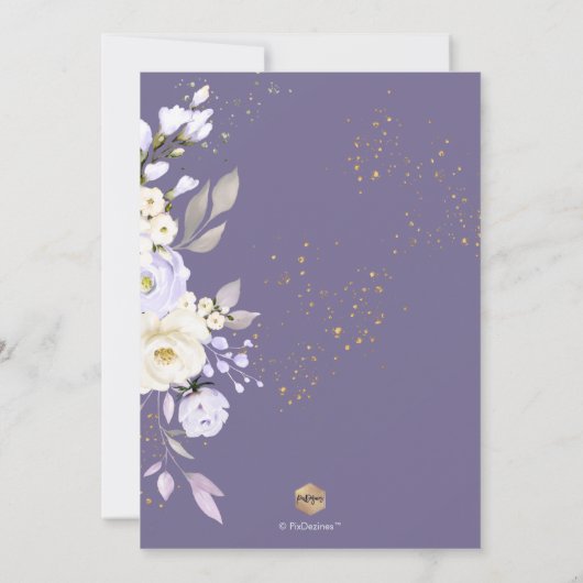 PixDezines H2 Hydrangeas Cream Rozen Baptisme Kaart (Achterkant)