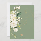 PixDezines H2 Hydrangeas Cream Rozen Baptisme Kaart (Achterkant)