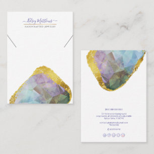 PixDezines H2 Kwarts Kristal Ombre Blauw Paarse Bu Visitekaartje
