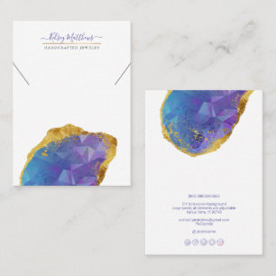 PixDezines H2 Kwarts Kristal Ombre Blauw Paarse Visitekaartje