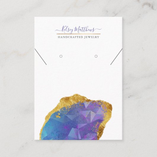 PixDezines H2 Kwarts Kristal Ombre Blauw Paarse Visitekaartje (Voorkant)