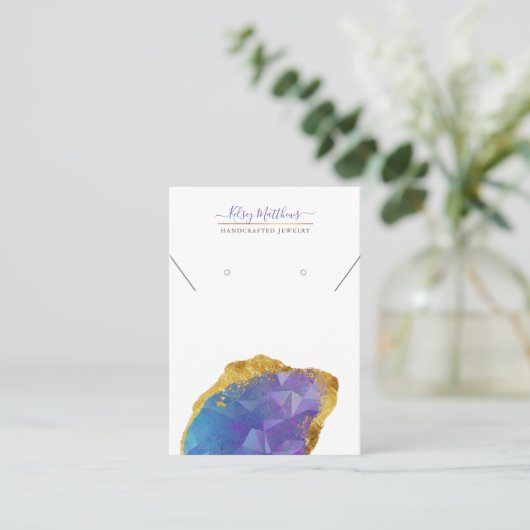 PixDezines H2 Kwarts Kristal Ombre Blauw Paarse Visitekaartje (Staand voorkant)