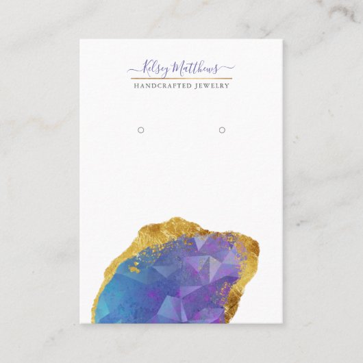 PixDezines H2 Kwarts Kristal Ombre Blauw Paarse Visitekaartje (Voorkant)