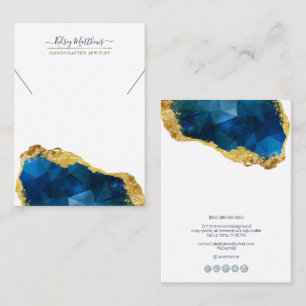 PixDezines H2 Kwarts Kristal saffierblauw goud Visitekaartje