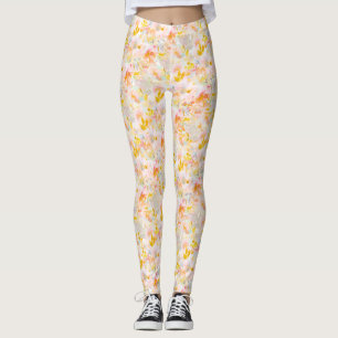 PixDezines H2 Lente Bloemen Blush Mosterd Leggings