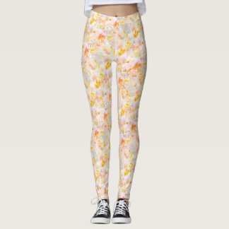 PixDezines H2 Lente Bloemen Blush Mosterd Leggings
