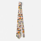 PixDezines H2 Lente Bloemen Blush Mosterd Stropdas (Voorkant)
