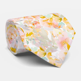PixDezines H2 Lente Bloemen Blush Mosterd Stropdas