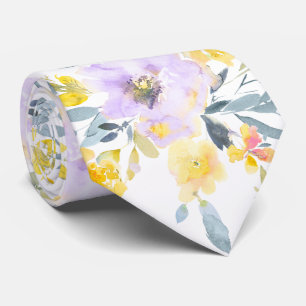 PixDezines H2 Lente Bloemen Gele Rozen Stropdas