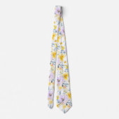 PixDezines H2 Lente Bloemen Gele Rozen Stropdas (Achterkant)