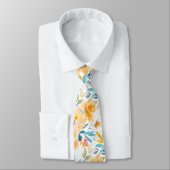 PixDezines H2 Lente Bloemen Gele Rozen Stropdas (Gebonden)