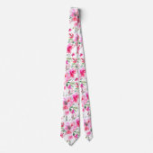 PixDezines H2 Lente Bloemen Roze Rood Stropdas (Voorkant)