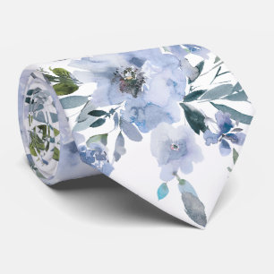 PixDezines H2 Lente Bloemen Stoffig Blauw Marine Stropdas