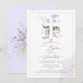 PixDezines H2 Lila Paars Eucalyptus Baptisme Kaart (Voorkant / Achterkant)
