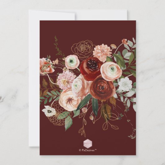 PixDezines H2 Marsala Autumn Botanisch Kaart (Achterkant)