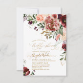 PixDezines H2 Marsala Red Autumn Vrijgezellenfeest Kaart (Voorkant)