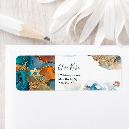 PixDezines H2 Modern Abstract Gold Accent Etiket (Insitu)