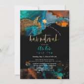 PixDezines H2 Moderne galaxy Abstracte Bar Mitzvah Kaart (Voorkant)