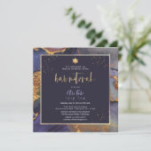 PixDezines H2 Moderne galaxy Abstracte Bar Mitzvah Kaart (Staand voorkant)