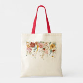 PixDezines H2 Oranje Herfst Garden Flowers Welkom Tote Bag (Achterkant)