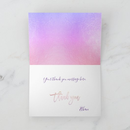 PixDezines H2 Paars Agate Mitzvah ✡ Hartelijk dank Kaart (Binnen)