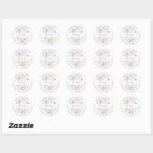 PixDezines H2 Paarse Hydrangea Cream Rozen Ronde Sticker (Vel)