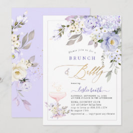 PixDezines H2 Paarse Rozen Hydrangea Brunch Bubble Kaart