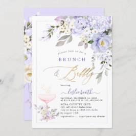 PixDezines H2 Paarse Rozen Hydrangea Brunch Bubble Kaart