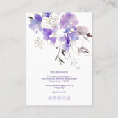 PixDezines H2 Paarse zoeterwringen Visitekaartje (Achterkant)