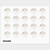 PixDezines H2 Peonies Eucalyptus Baptisme Ronde Sticker (Vel)