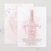 PixDezines H2 Pink Champagne 90 Birthday Kaart (Voorkant / Achterkant)