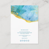 PixDezines H2 Quartz Crystal Aqua Blue Ketting Visitekaartje (Achterkant)