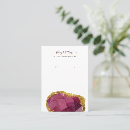 PixDezines H2 Quartz Crystal Garnet Red Business C Visitekaartje (Staand voorkant)